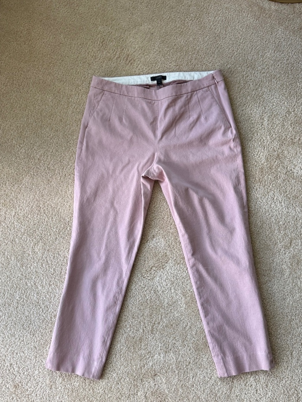 Pale Pink J Crew Stretch Ankle Pants
